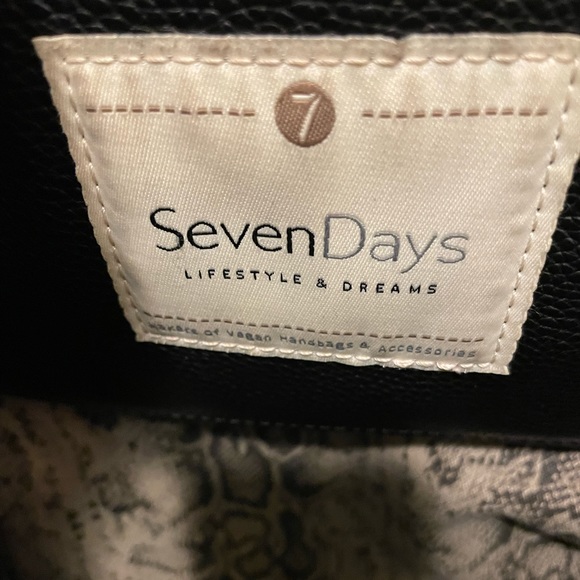 Seven Dreams Black Faux Leather Handbag with Decorative Tassel - Picture 5 of 8